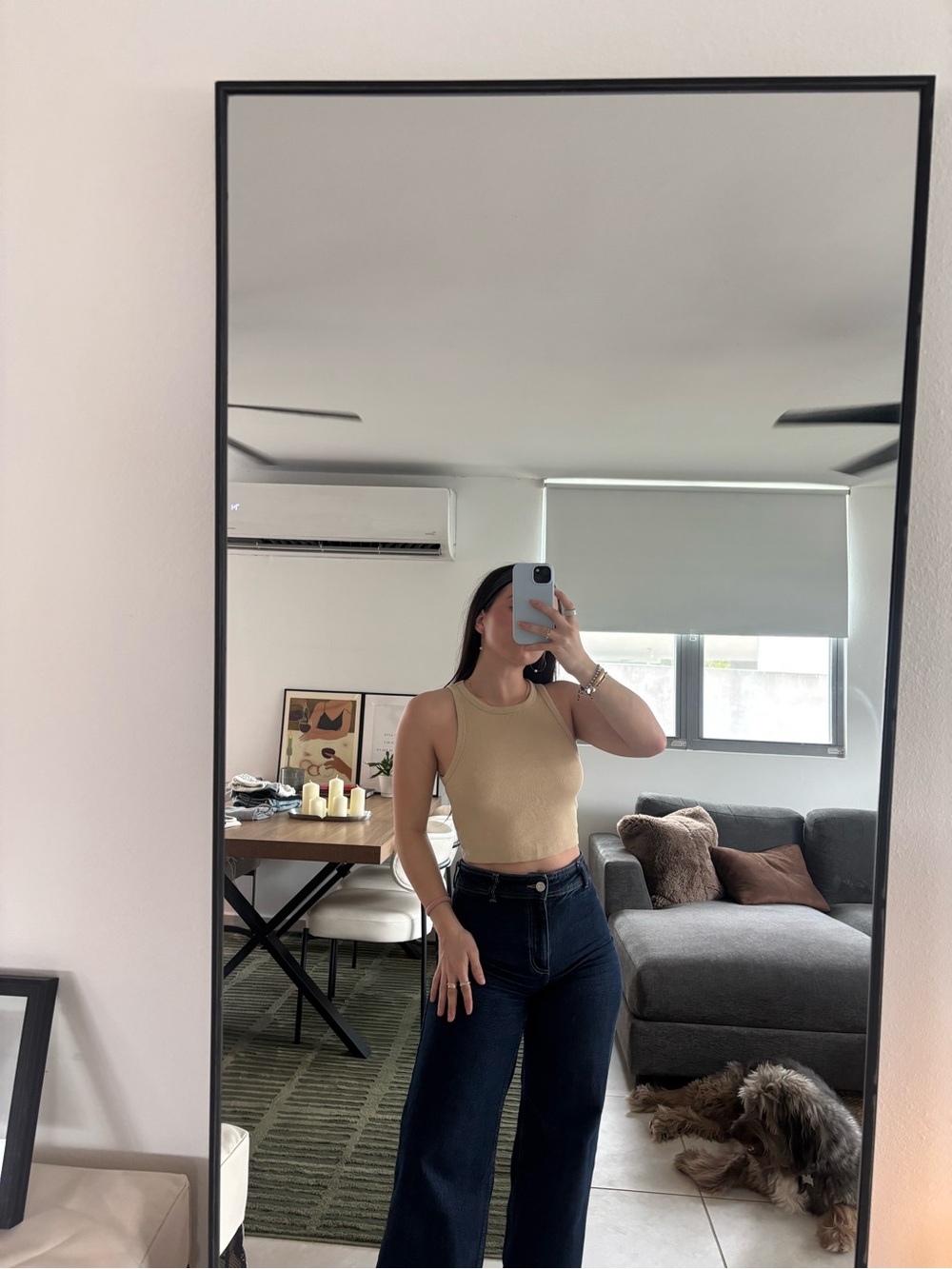 H&M tan ribbed tank top Size S
